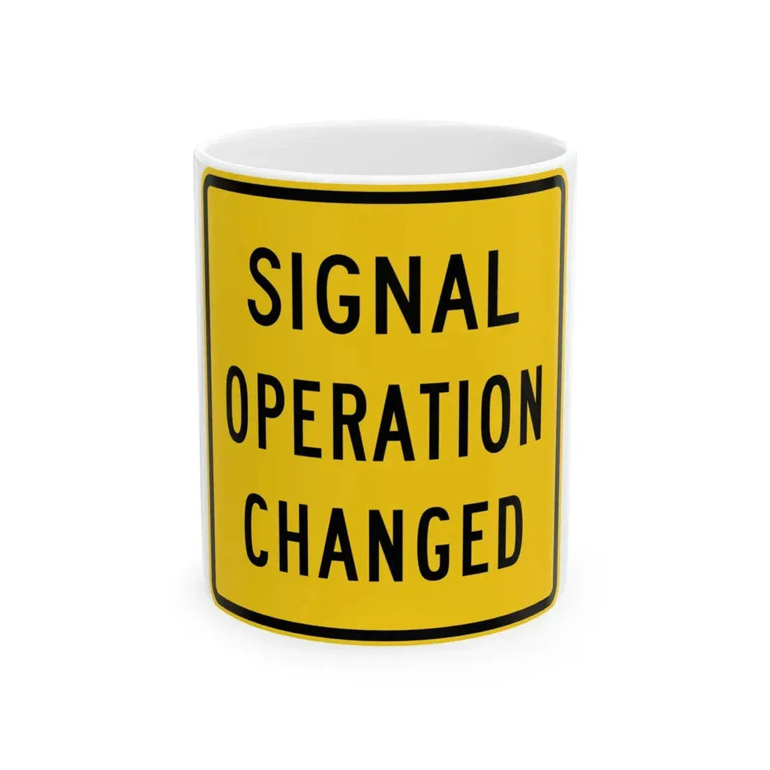 MUTCD-OH W23-H2b (Ohio) (Road Sign) White Coffee Mug 11oz - Go Mug Yourself