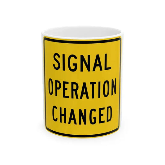 MUTCD-OH W23-H2b (Ohio) (Road Sign) White Coffee Mug 11oz - Go Mug Yourself
