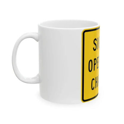 MUTCD-OH W23-H2b (Ohio) (Road Sign) White Coffee Mug - Go Mug Yourself