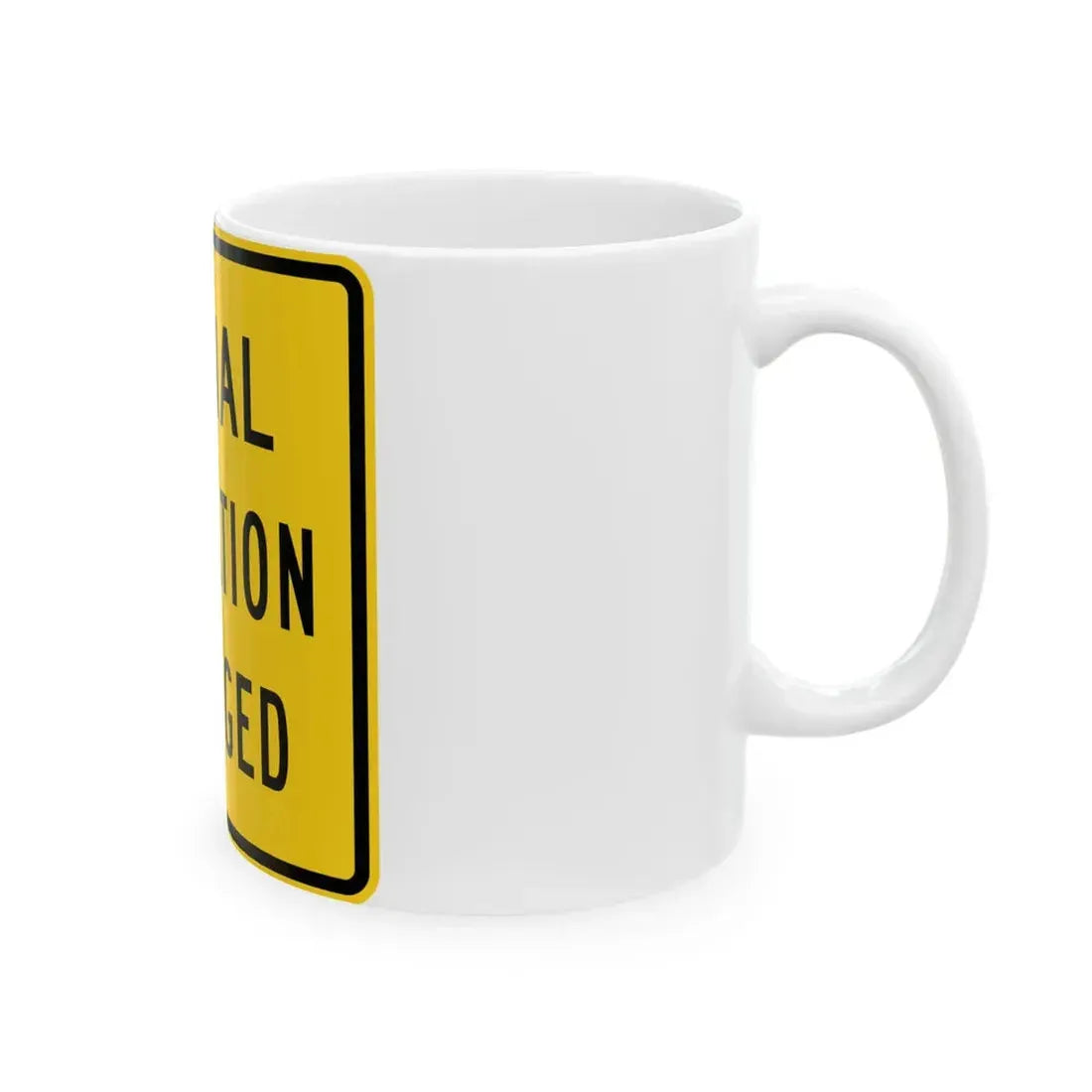 MUTCD-OH W23-H2b (Ohio) (Road Sign) White Coffee Mug - Go Mug Yourself