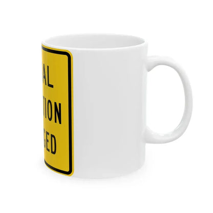 MUTCD-OH W23-H2b (Ohio) (Road Sign) White Coffee Mug - Go Mug Yourself