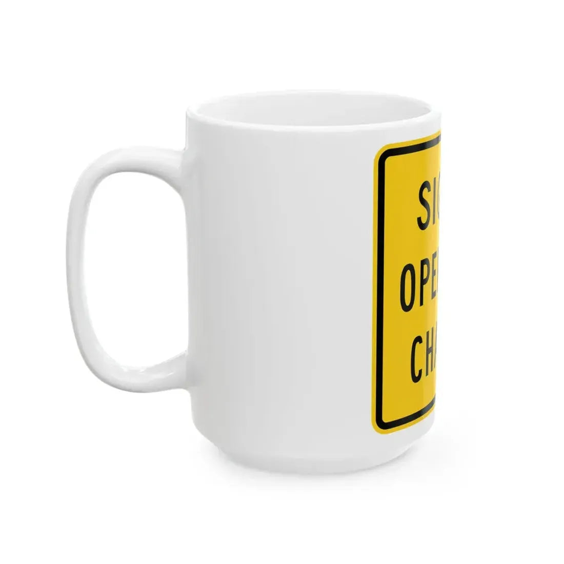 MUTCD-OH W23-H2b (Ohio) (Road Sign) White Coffee Mug - Go Mug Yourself