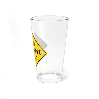 MUTCD-OH W3-H4b (Ohio) (Road Sign) Pint Glass 16oz - Go Mug Yourself