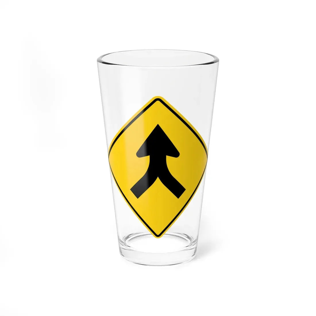 MUTCD-OH W4-H1a (Ohio) (Road Sign) Pint Glass 16oz 16oz - Go Mug Yourself