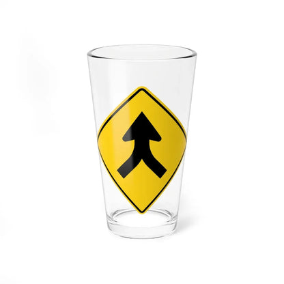 MUTCD-OH W4-H1a (Ohio) (Road Sign) Pint Glass 16oz 16oz - Go Mug Yourself