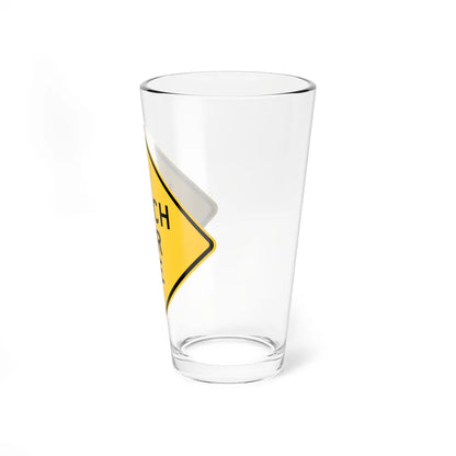 MUTCD-PA W8-104 (Pennsylvania) (Road Sign) Pint Glass 16oz - Go Mug Yourself