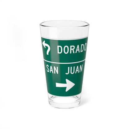 MUTCD-PR D1-2d (Puerto Rico) (Road Sign) Pint Glass 16oz 16oz - Go Mug Yourself