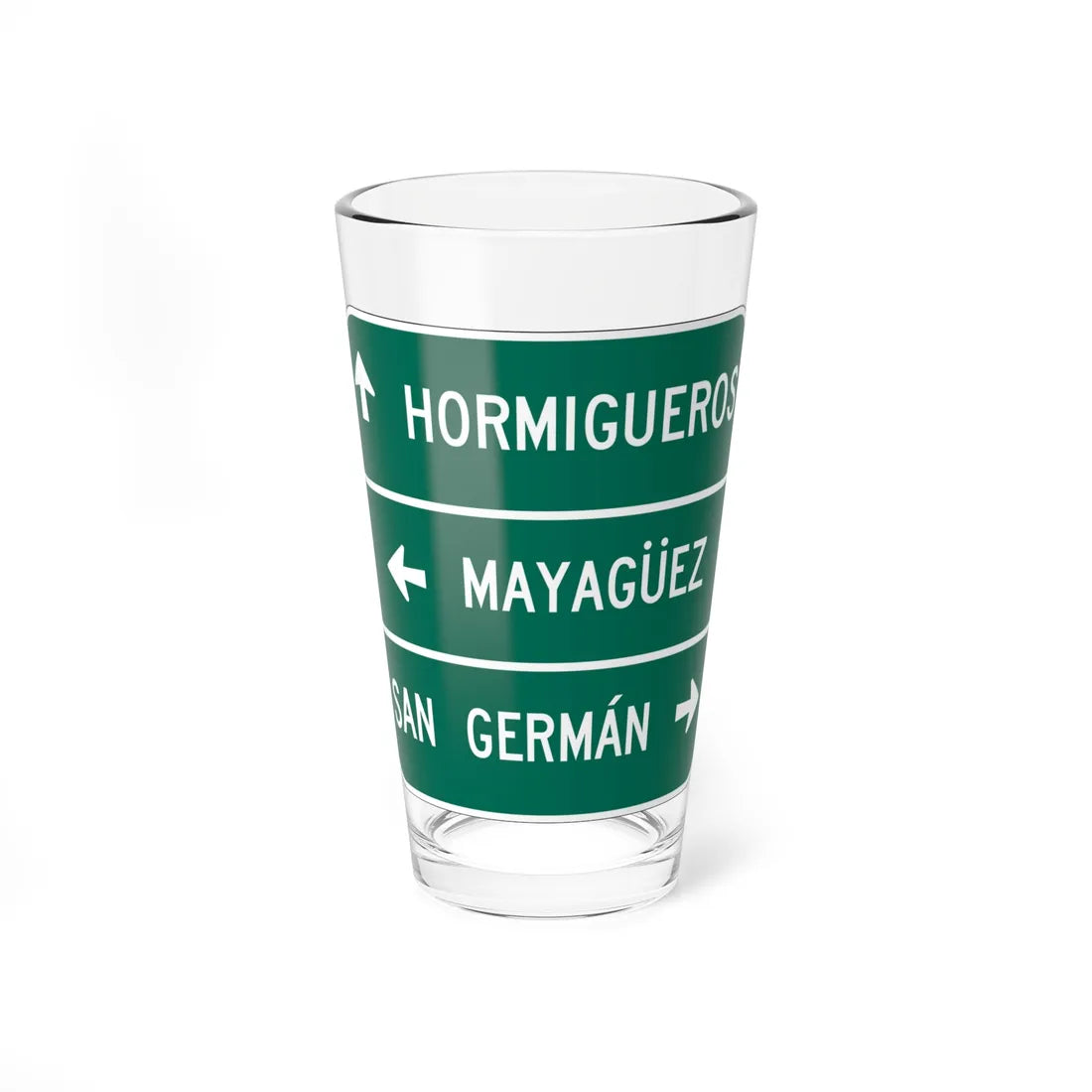 MUTCD-PR D1-3 (Puerto Rico) (Road Sign) Pint Glass 16oz 16oz - Go Mug Yourself