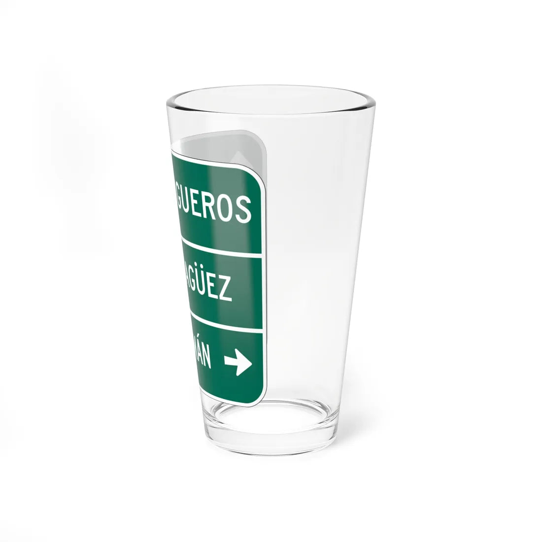 MUTCD-PR D1-3 (Puerto Rico) (Road Sign) Pint Glass 16oz - Go Mug Yourself