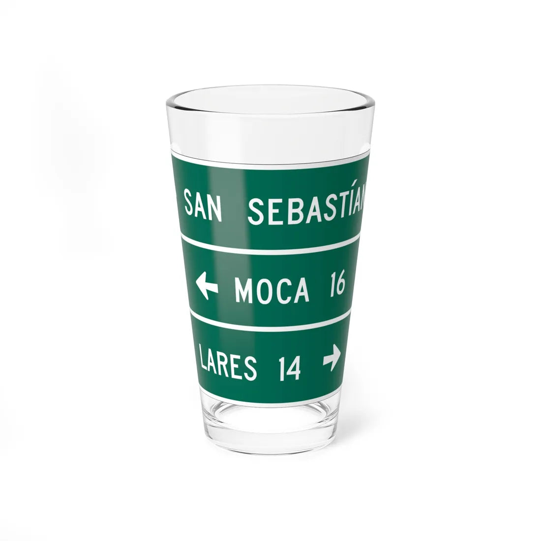 MUTCD-PR D1-3a (Puerto Rico) (Road Sign) Pint Glass 16oz 16oz - Go Mug Yourself