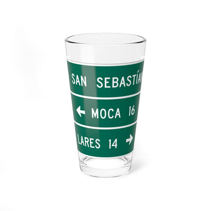 MUTCD-PR D1-3a (Puerto Rico) (Road Sign) Pint Glass 16oz 16oz - Go Mug Yourself