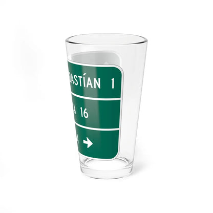 MUTCD-PR D1-3a (Puerto Rico) (Road Sign) Pint Glass 16oz - Go Mug Yourself
