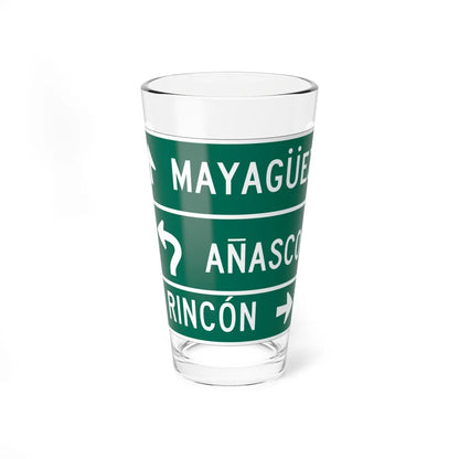 MUTCD-PR D1-3d (Puerto Rico) (Road Sign) Pint Glass 16oz 16oz - Go Mug Yourself