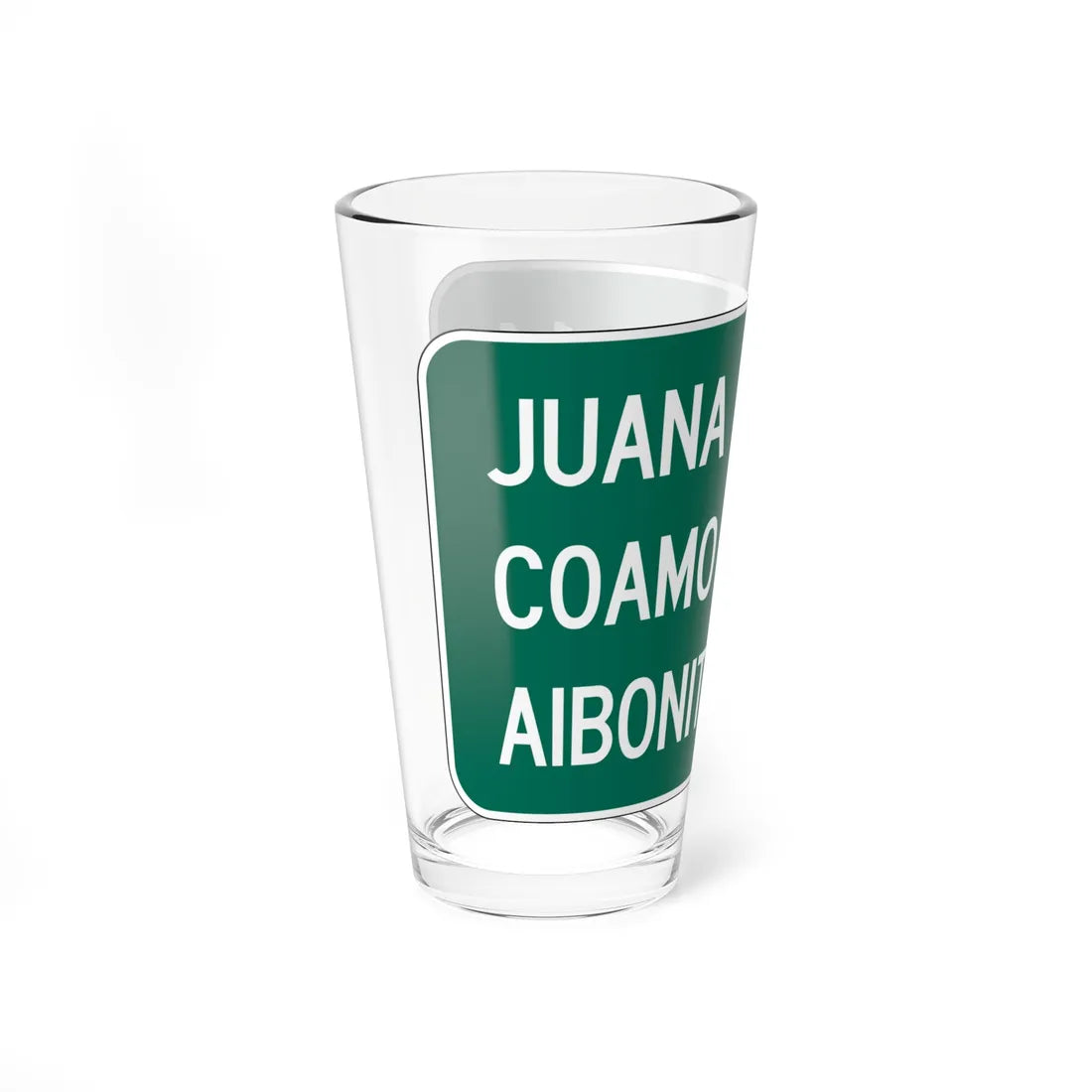 MUTCD-PR D2-3 (Puerto Rico) (Road Sign) Pint Glass 16oz - Go Mug Yourself