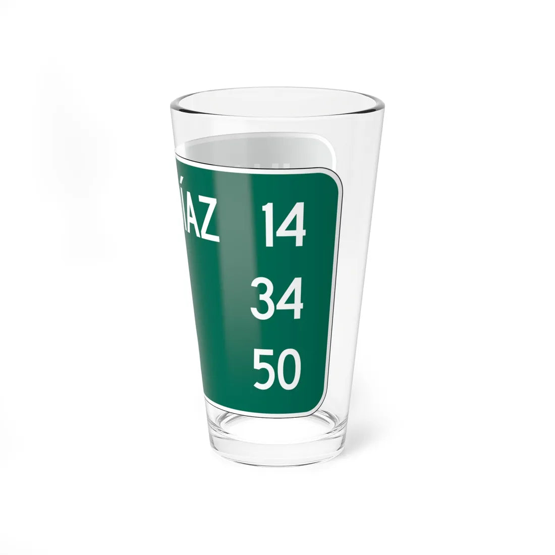 MUTCD-PR D2-3 (Puerto Rico) (Road Sign) Pint Glass 16oz - Go Mug Yourself