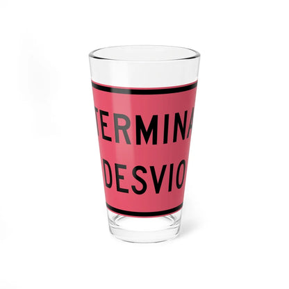 MUTCD-PR IM M4-8a (Puerto Rico) (Road Sign) Pint Glass 16oz 16oz - Go Mug Yourself