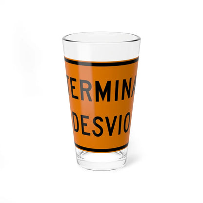 MUTCD-PR M4-8a (Puerto Rico) (Road Sign) Pint Glass 16oz 16oz - Go Mug Yourself