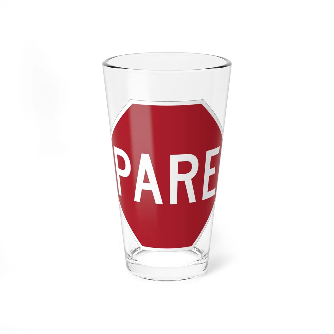 MUTCD-PR R1-1 (Puerto Rico) (Road Sign) Pint Glass 16oz 16oz - Go Mug Yourself