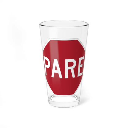 MUTCD-PR R1-1 (Puerto Rico) (Road Sign) Pint Glass 16oz 16oz - Go Mug Yourself