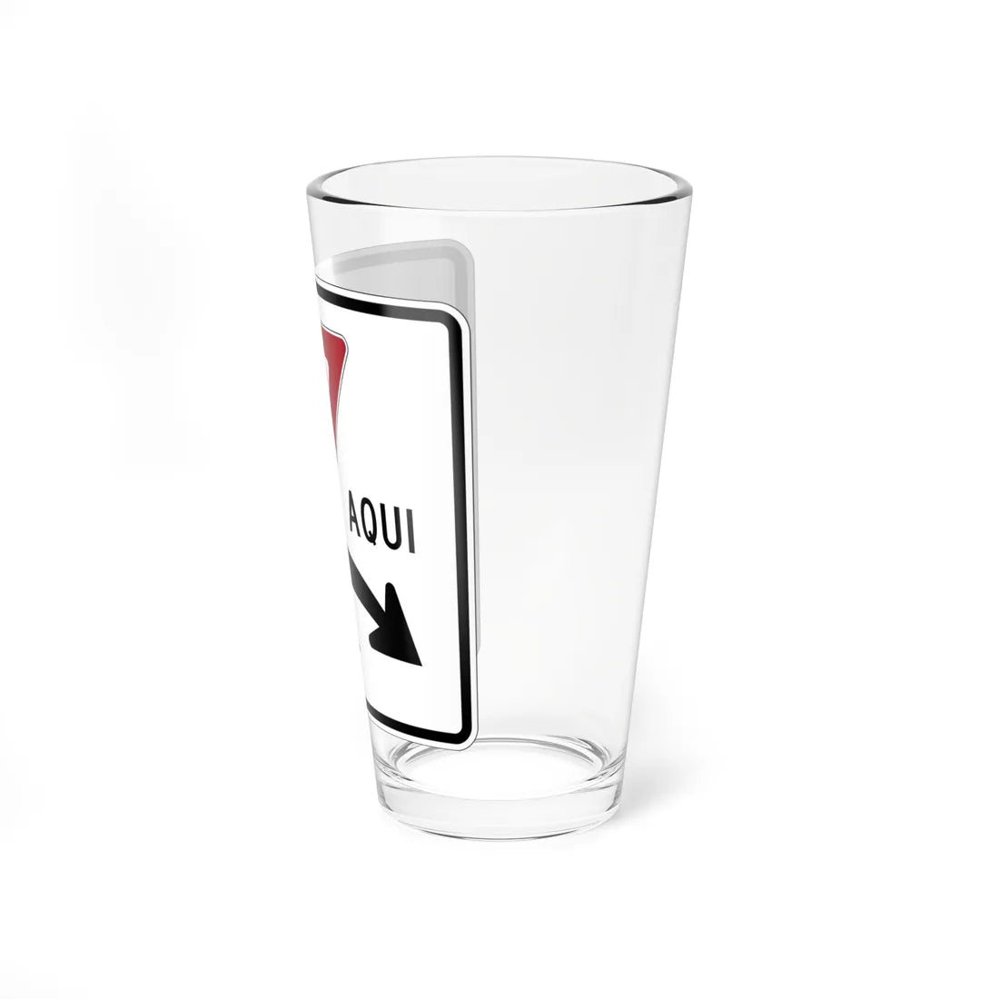 MUTCD-PR R1-5D (Puerto Rico) (Road Sign) Pint Glass 16oz - Go Mug Yourself