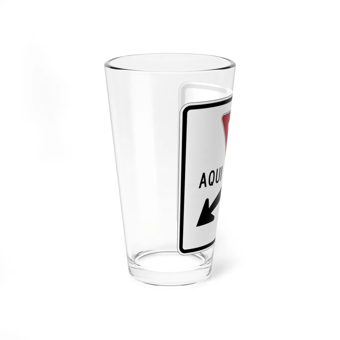MUTCD-PR R1-5I (Puerto Rico) (Road Sign) Pint Glass 16oz - Go Mug Yourself
