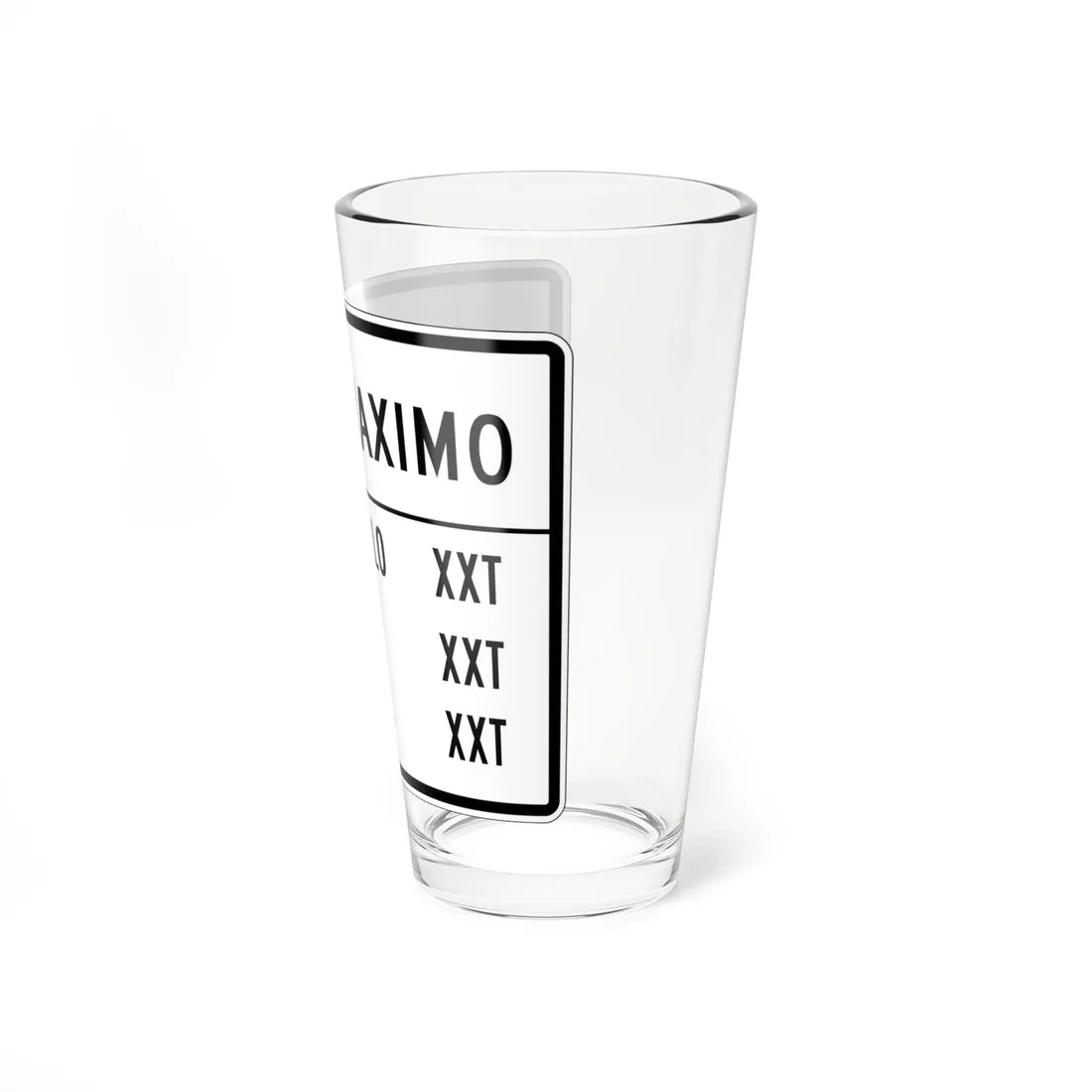 MUTCD-PR R12-7a open text (Puerto Rico) (Road Sign) Pint Glass 16oz - Go Mug Yourself
