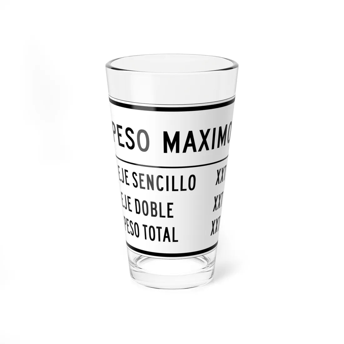 MUTCD-PR R12-7a (Puerto Rico) (Road Sign) Pint Glass 16oz 16oz - Go Mug Yourself