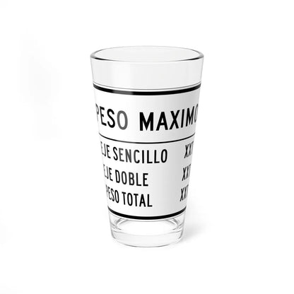 MUTCD-PR R12-7a (Puerto Rico) (Road Sign) Pint Glass 16oz 16oz - Go Mug Yourself