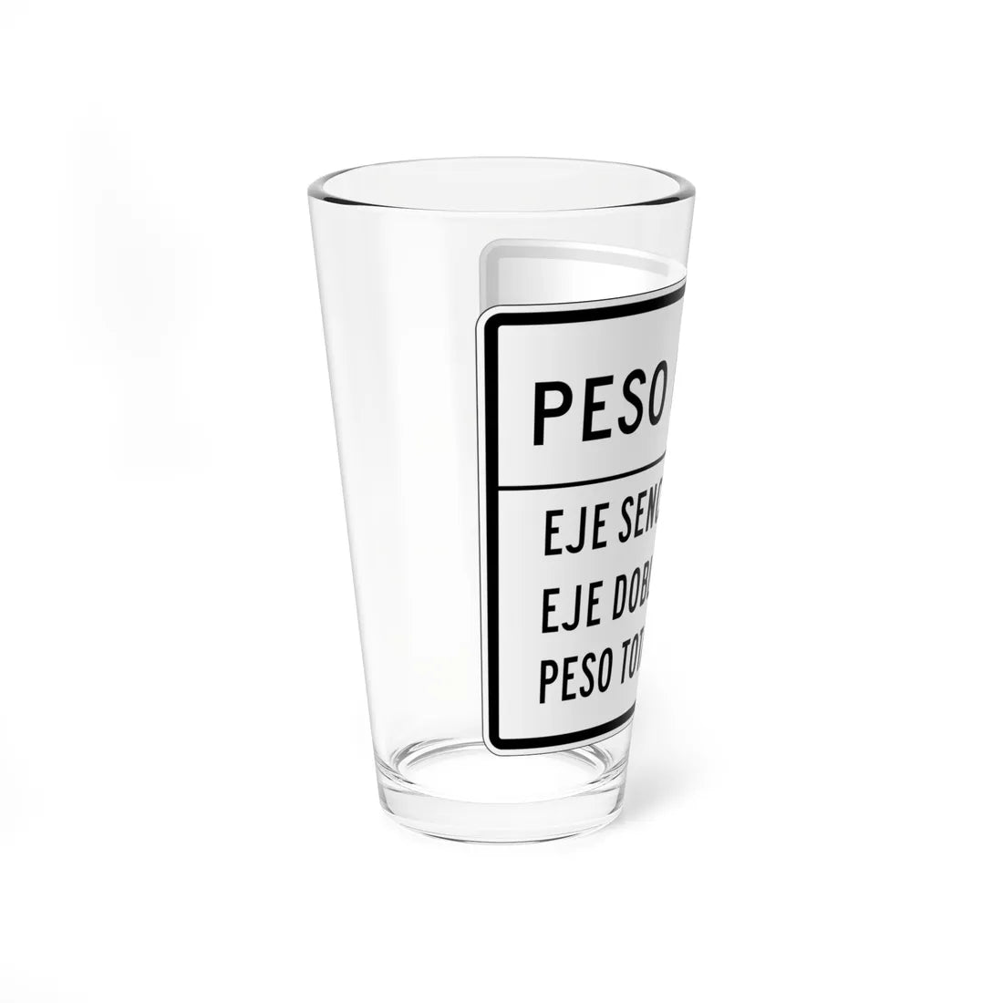 MUTCD-PR R12-7a (Puerto Rico) (Road Sign) Pint Glass 16oz - Go Mug Yourself
