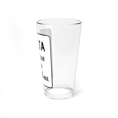 MUTCD-PR R16-2 open text (Puerto Rico) (Road Sign) Pint Glass 16oz - Go Mug Yourself