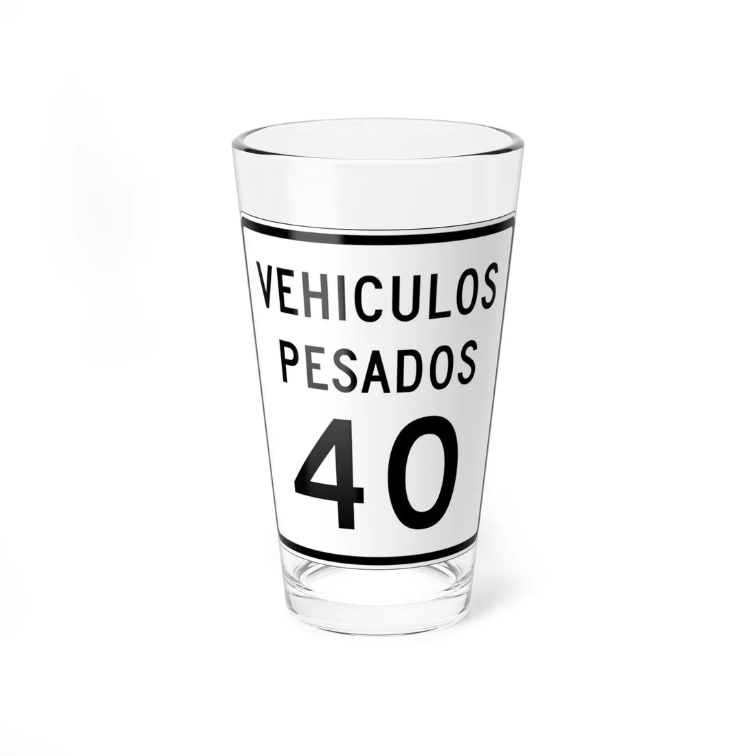 MUTCD-PR R2-2a-40 (Puerto Rico) (Road Sign) Pint Glass 16oz 16oz - Go Mug Yourself