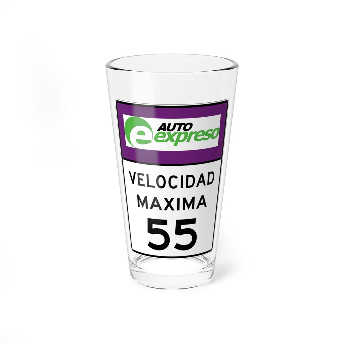 MUTCD-PR R2-3 open text (Puerto Rico) (Road Sign) Pint Glass 16oz 16oz - Go Mug Yourself