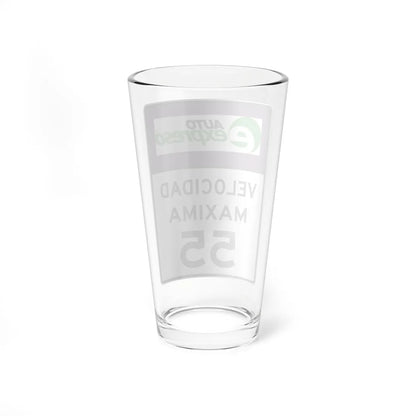 MUTCD-PR R2-3 open text (Puerto Rico) (Road Sign) Pint Glass 16oz - Go Mug Yourself