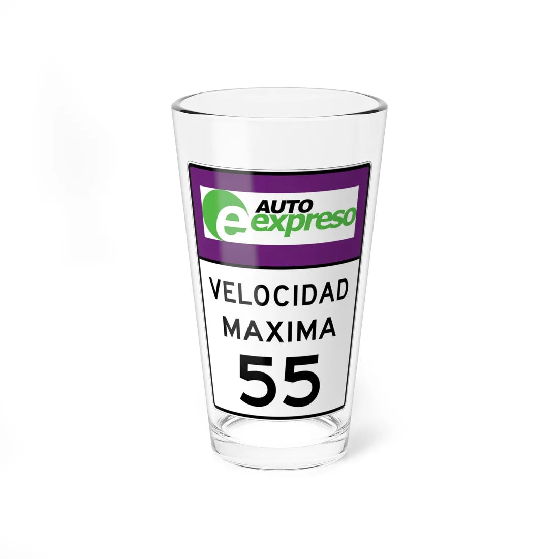MUTCD-PR R2-3 (Puerto Rico) (Road Sign) Pint Glass 16oz 16oz - Go Mug Yourself