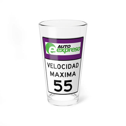 MUTCD-PR R2-3 (Puerto Rico) (Road Sign) Pint Glass 16oz - Go Mug Yourself