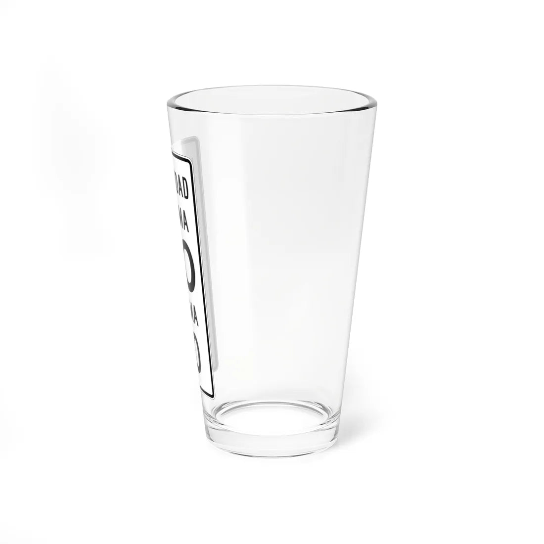 MUTCD-PR R2-4a open text (Puerto Rico) (Road Sign) Pint Glass 16oz - Go Mug Yourself