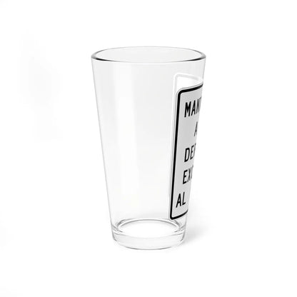 MUTCD-PR R4-19 (Puerto Rico) (Road Sign) Pint Glass 16oz - Go Mug Yourself