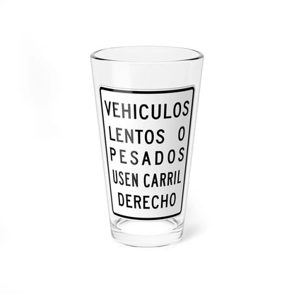 MUTCD-PR R4-3 (Puerto Rico) (Road Sign) Pint Glass 16oz 16oz - Go Mug Yourself