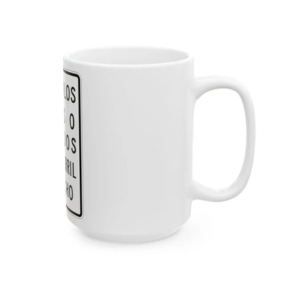 MUTCD-PR R4-3 (Puerto Rico) (Road Sign) White Coffee Mug - Go Mug Yourself