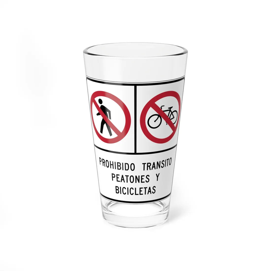 MUTCD-PR R5-10a (Puerto Rico) (Road Sign) Pint Glass 16oz 16oz - Go Mug Yourself