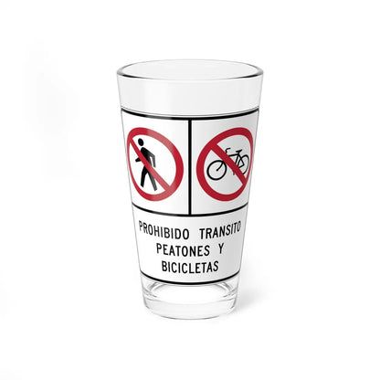 MUTCD-PR R5-10a (Puerto Rico) (Road Sign) Pint Glass 16oz 16oz - Go Mug Yourself