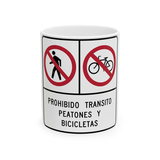 MUTCD-PR R5-10a (Puerto Rico) (Road Sign) White Coffee Mug 11oz - Go Mug Yourself