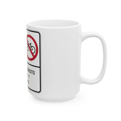 MUTCD-PR R5-10a (Puerto Rico) (Road Sign) White Coffee Mug - Go Mug Yourself