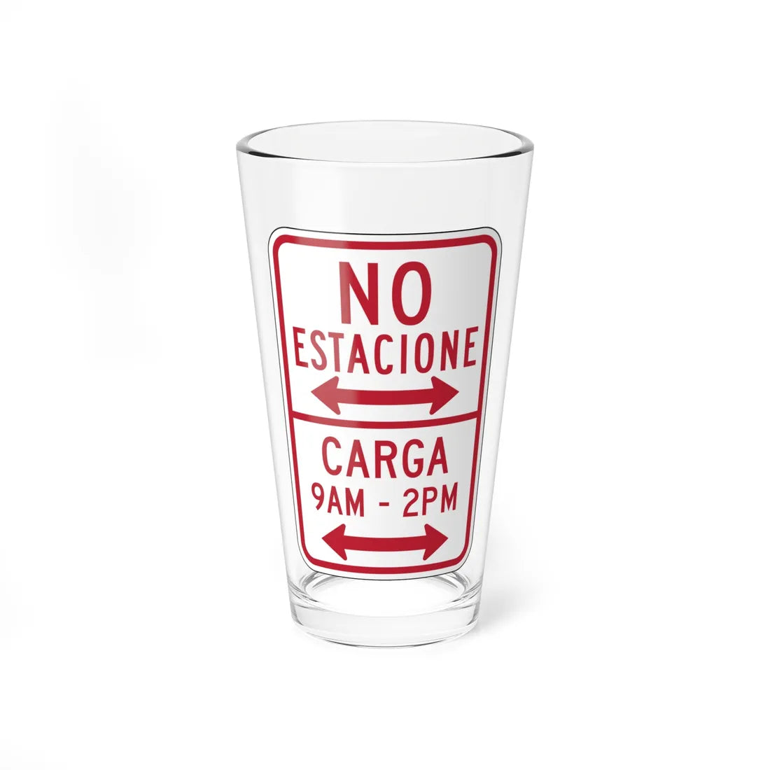 MUTCD-PR R7-10 open text (Puerto Rico) (Road Sign) Pint Glass 16oz 16oz - Go Mug Yourself