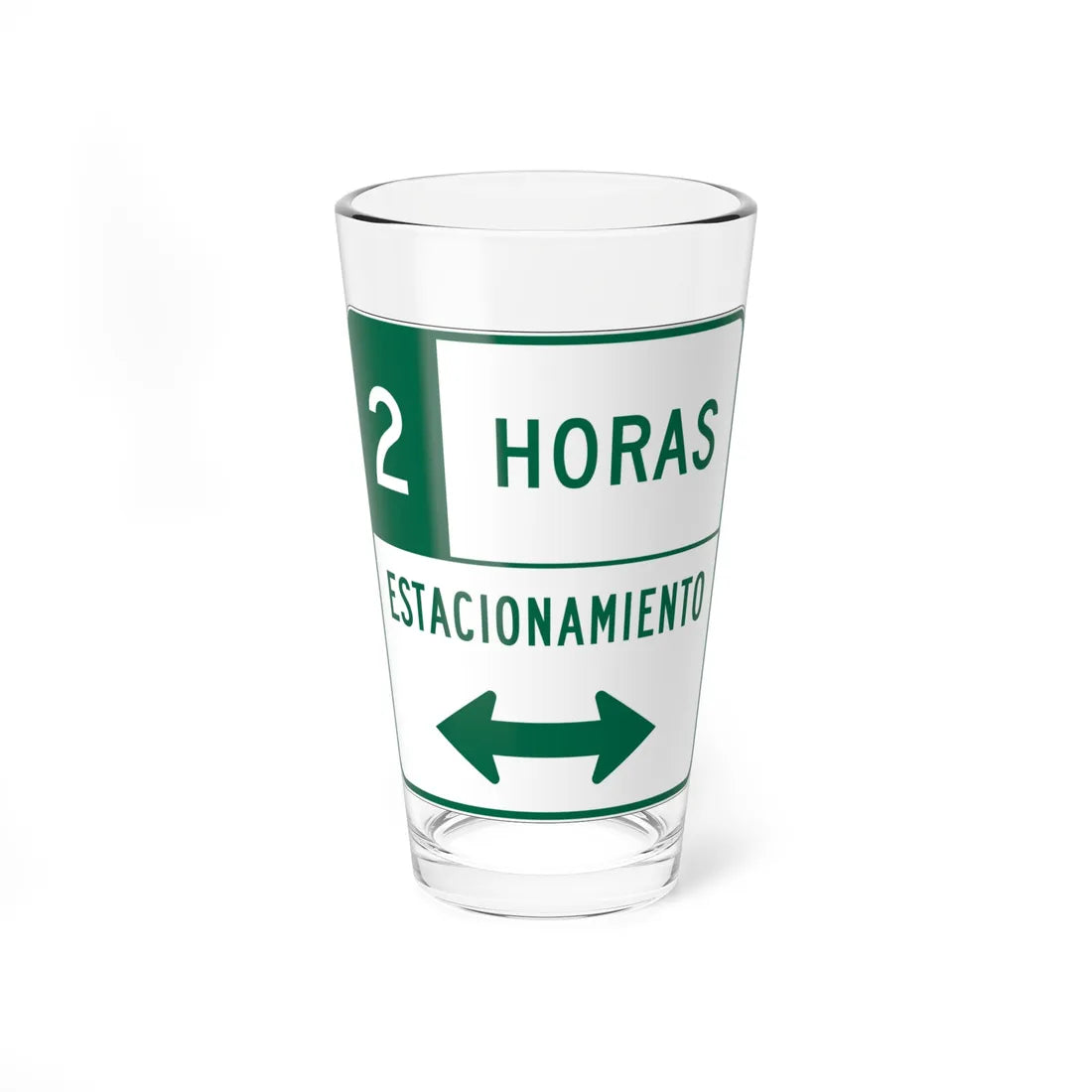 MUTCD-PR R7-108 open text (Puerto Rico) (Road Sign) Pint Glass 16oz 16oz - Go Mug Yourself