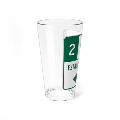 MUTCD-PR R7-108 open text (Puerto Rico) (Road Sign) Pint Glass 16oz - Go Mug Yourself
