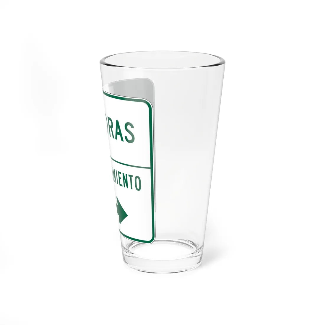 MUTCD-PR R7-108 open text (Puerto Rico) (Road Sign) Pint Glass 16oz - Go Mug Yourself