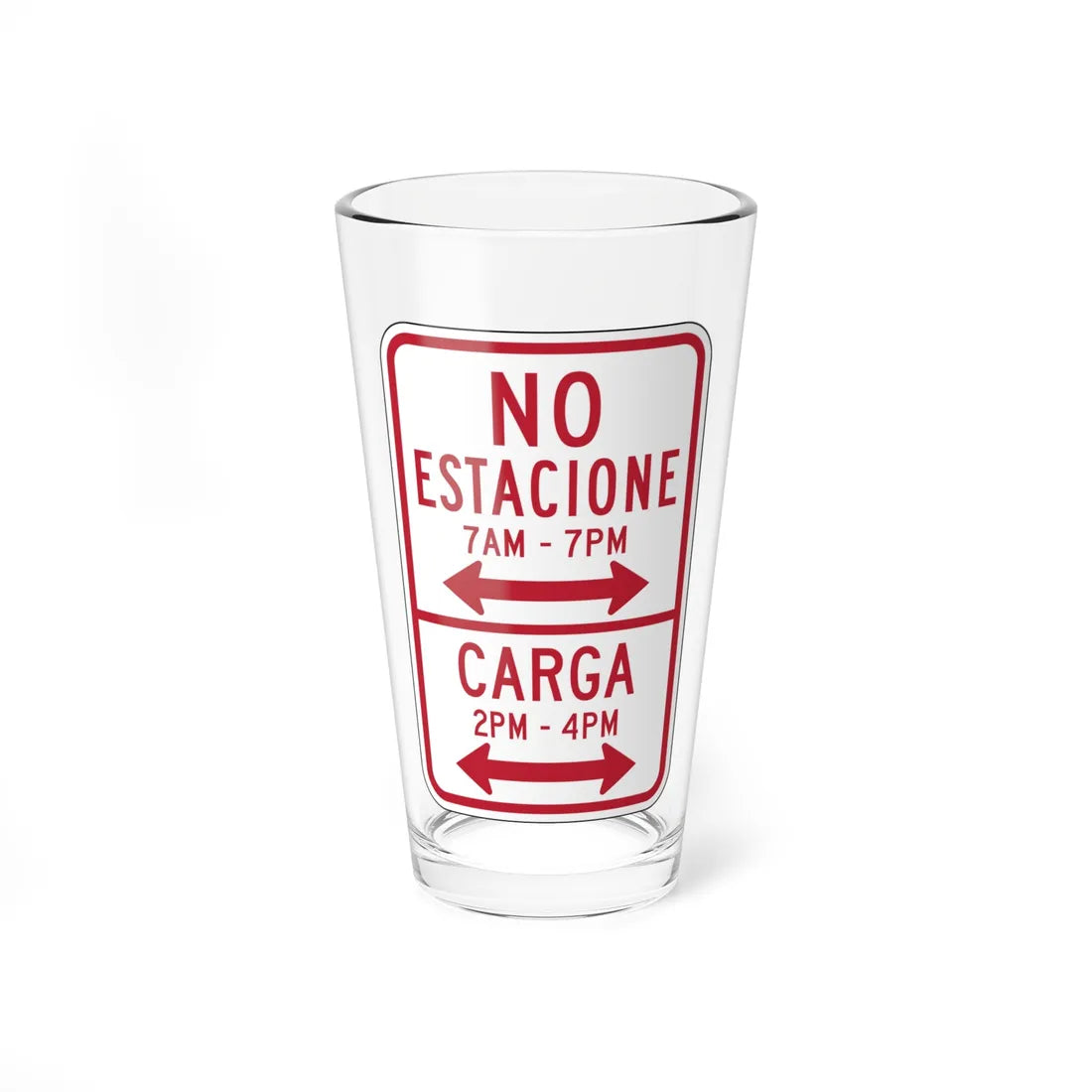 MUTCD-PR R7-11 open text (Puerto Rico) (Road Sign) Pint Glass 16oz - Go Mug Yourself