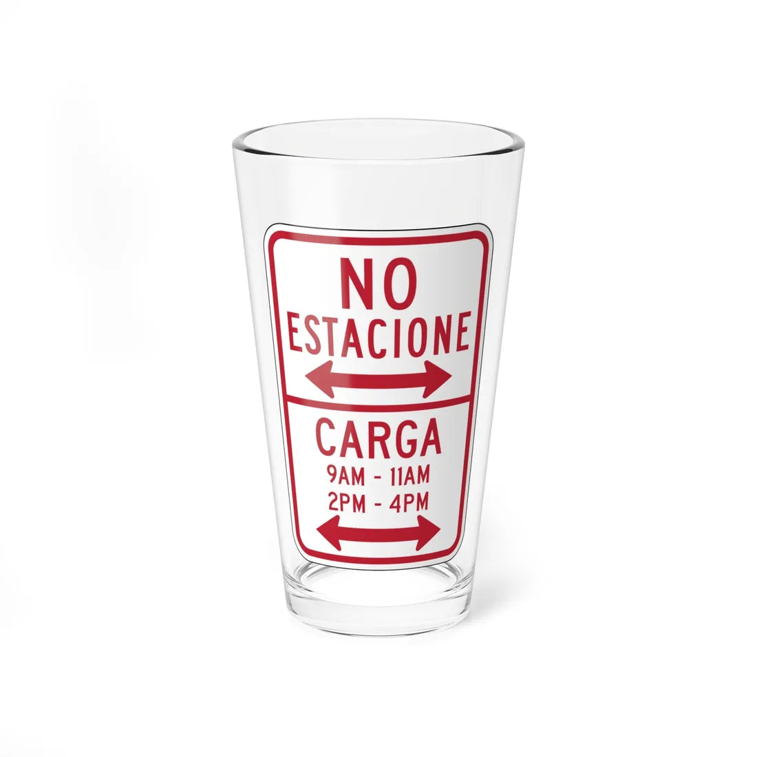 MUTCD-PR R7-12 open text (Puerto Rico) (Road Sign) Pint Glass 16oz 16oz - Go Mug Yourself