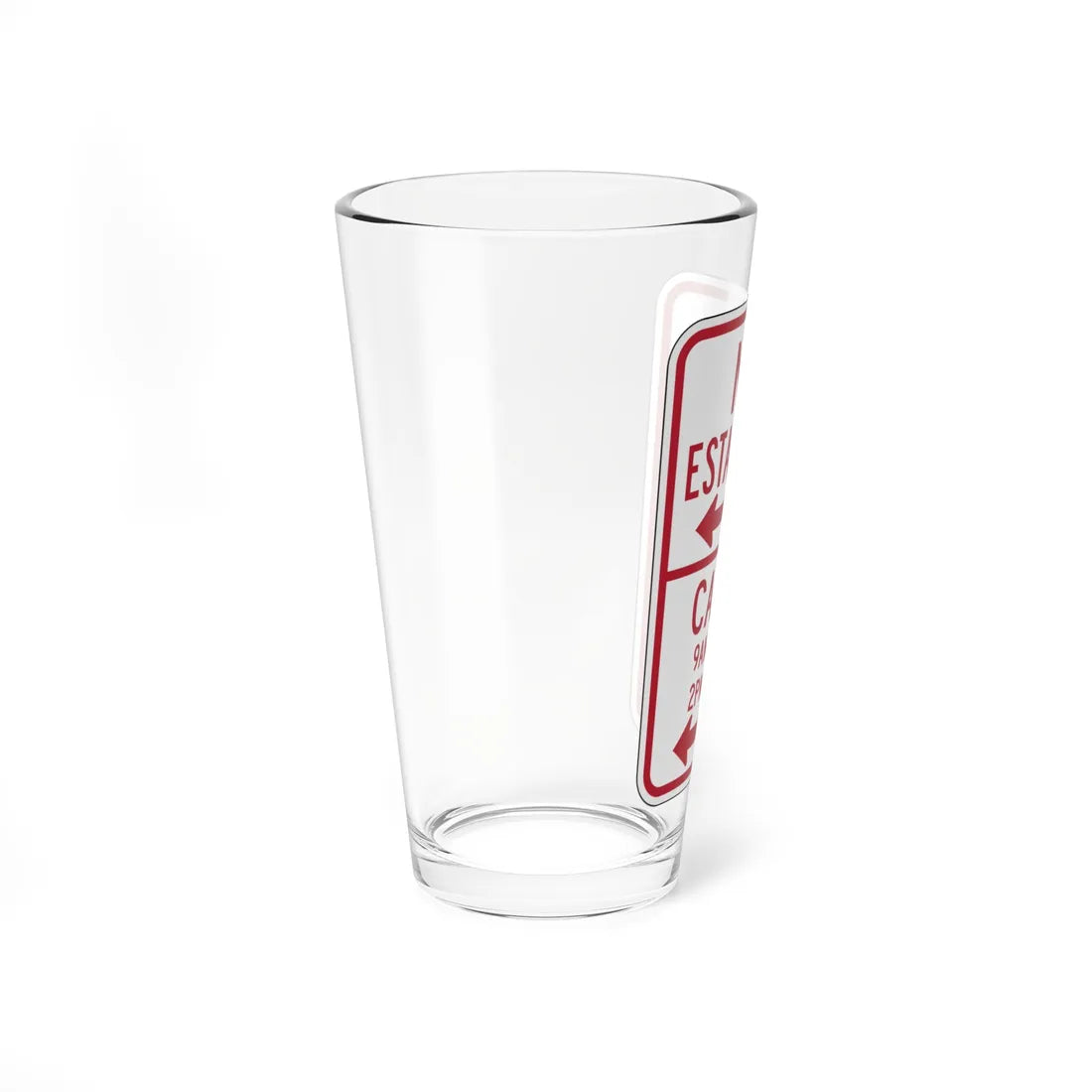 MUTCD-PR R7-12 open text (Puerto Rico) (Road Sign) Pint Glass 16oz - Go Mug Yourself